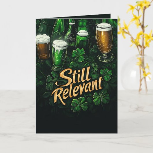 St. Patrick's Day Beer Illustration und viel Glück Karte (Gelbe Blume)