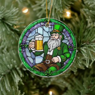 St Patricks Day Beer Keramik Ornament