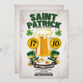 St. Patrick's Day Beer Party Einladung (Vorne/Hinten)