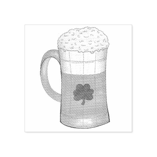 St. Patrick's Day Beer Tasse Kleeblatt Clover Gummistempel (Prägung)