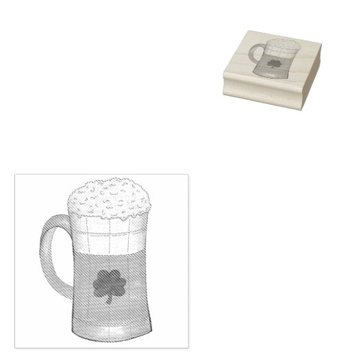 St. Patrick's Day Beer Tasse Kleeblatt Clover Gummistempel (Stempel)