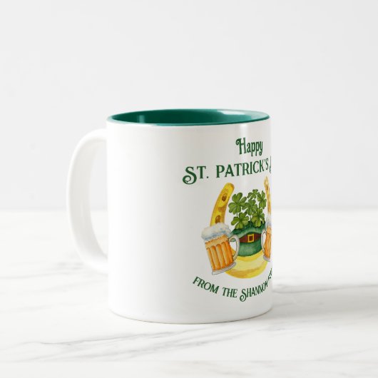 St. Patrick's Day Beer Tasse und Lucky Horseshoe (Vorderseite Links)