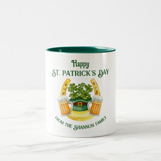 St. Patrick's Day Beer Tasse und Lucky Horseshoe (Mittel)