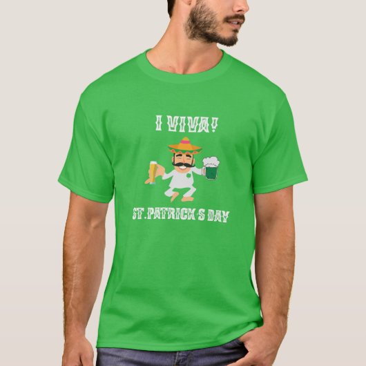 St. Patricks Day Beer Trinken mexikanischen Leprec T-Shirt (Vorderseite)