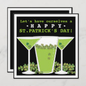 St. Patricks Day Beer und Martini Party Einladung (Vorne/Hinten)