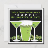 St. Patricks Day Beer und Martini Party Einladung (Vorderseite)