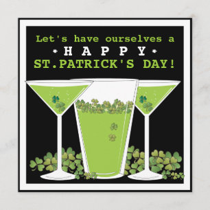 St. Patricks Day Beer und Martini Party Einladung