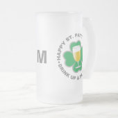 St. Patrick's Day benutzerdefinierte Monogramm-Tas Mattglas Bierglas (VorderseiteRechts)