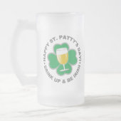 St. Patrick's Day benutzerdefinierte Monogramm-Tas Mattglas Bierglas (Links)