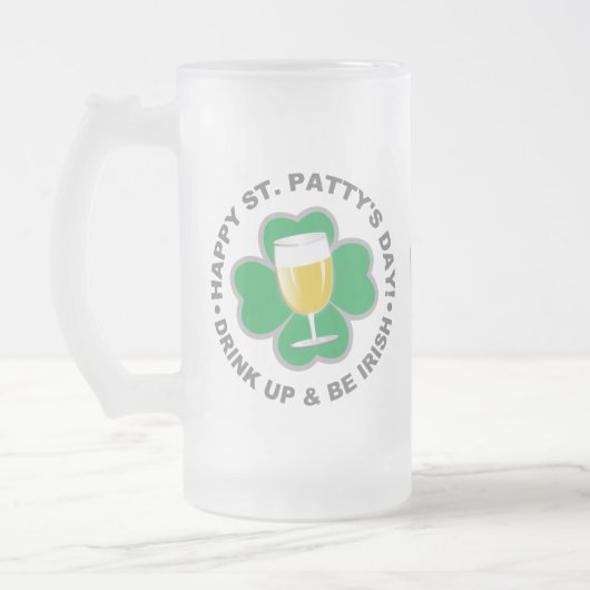 St. Patrick's Day benutzerdefinierte Monogramm-Tas Mattglas Bierglas (Links)