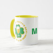 St. Patrick's Day benutzerdefinierte Monogramm-Tas Tasse (Vorderseite Links)