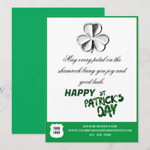 St. Patrick's Day Benutzerdefiniertes Logo Geschäf Karte