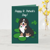 St. Patrick's Day Bernese Mountain Dog Karte (Gelbe Blume)