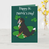 St. Patrick's Day Bernese Mountain Dog Karte (Gelbe Blume)