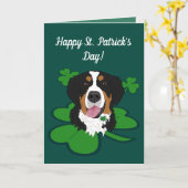 St. Patrick's Day Bernese Mountain Dog Karte (Gelbe Blume)
