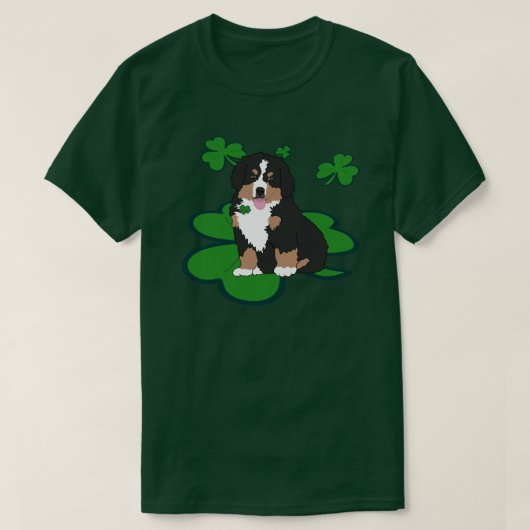 St. Patrick's Day Bernese Mountain Dog T-Shirt (Design vorne)
