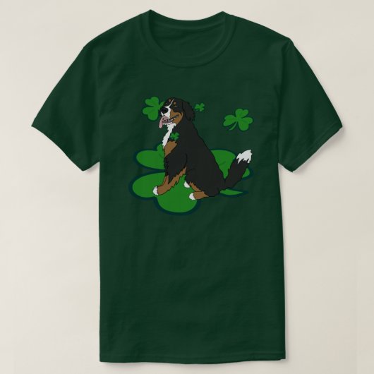 St. Patrick's Day Bernese Mountain Dog T-Shirt (Design vorne)
