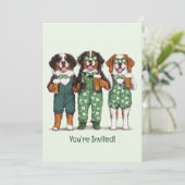 St. Patrick's Day Bernese Mountain Hunde Einladung (Stehend Vorderseite)
