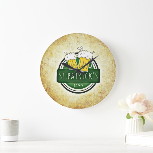 St. Patrick's Day Bers Große Wanduhr (Zuhause)