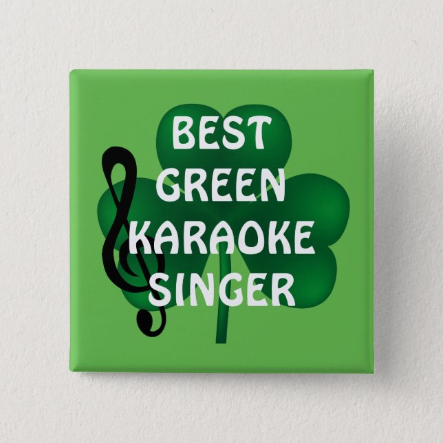 St Patrick's Day Best Karaoke Singer Button (Vorderseite)