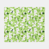 St. Patrick's Day Bichon Frise Fleecedecke (Vorderseite (Horizontal))