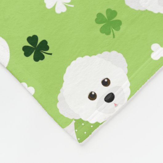 St. Patrick's Day Bichon Frise Fleecedecke (Ecke)