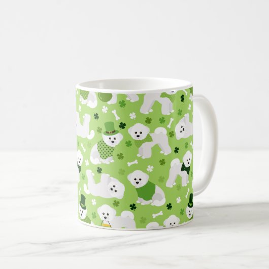 St. Patrick's Day Bichon Frise Kaffeetasse (VorderseiteRechts)