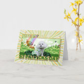 St Patrick's Day - Bichon Frise - Mia Karte (Gelbe Blume)