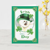 St. Patrick's Day Bichon Karte (Gelbe Blume)