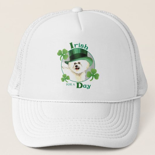 St. Patrick's Day Bichon Truckerkappe (Vorderseite)