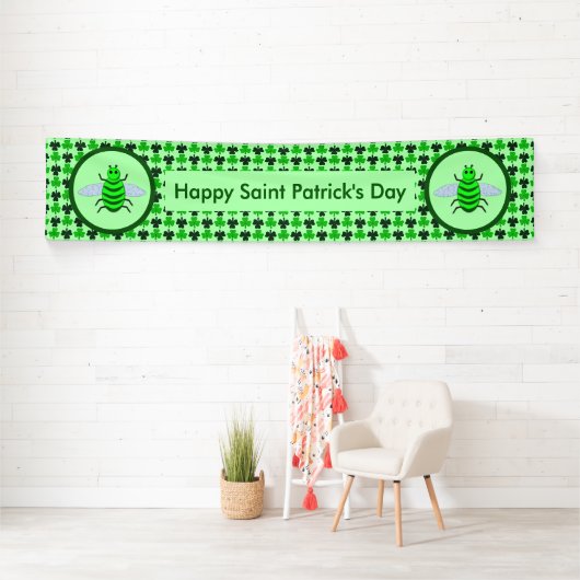 St. Patricks Day Bienen und Kleeblätter Banner (Insitu)