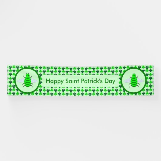 St. Patricks Day Bienen und Kleeblätter Banner (Horizontal)