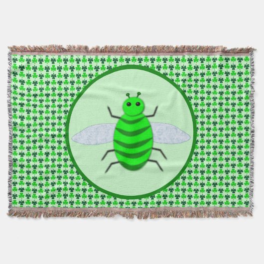 St. Patricks Day Bienen und Kleeblätter Decke (Vorderseite)