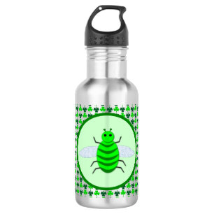 St. Patricks Day Bienen und Kleeblätter Edelstahlflasche