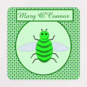 St. Patricks Day Bienen und Kleeblätter Etiketten