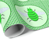 St. Patricks Day Bienen und Kleeblätter Geschenkpapier (Rolleneckpunkt)