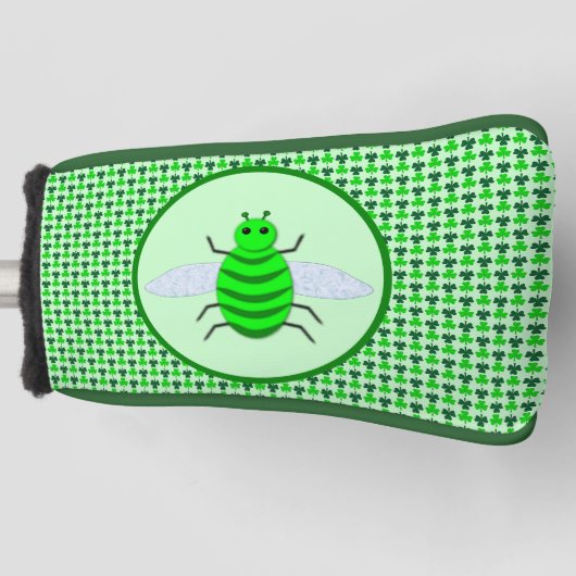 St. Patricks Day Bienen und Kleeblätter Golf Headcover (Vorderseite)