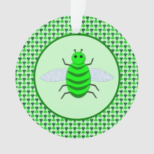 St. Patricks Day Bienen und Kleeblätter Ornament (Vorderseite)