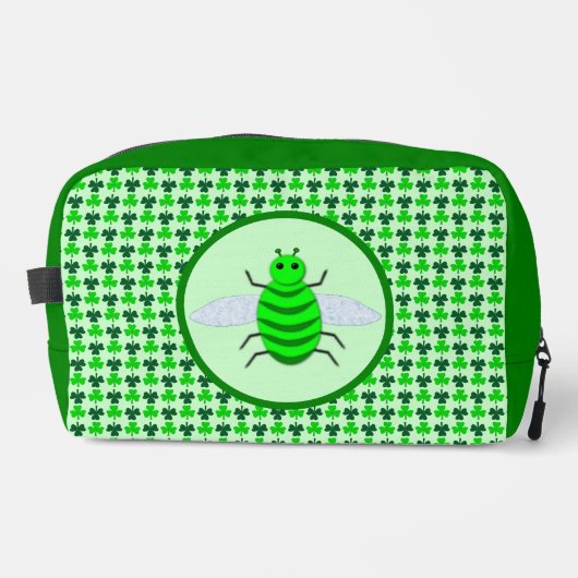 St. Patricks Day Bienen und Kleeblätter Waschbeutel (Vorderseite)