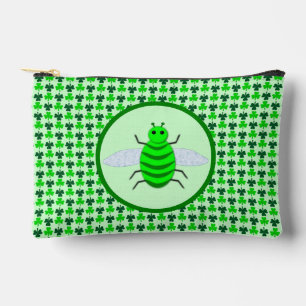 St. Patricks Day Bienen und Kleeblätter Zubehörtasche