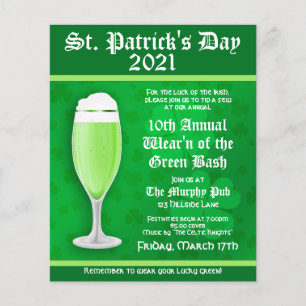 St. Patrick's Day Bier Event Einladungsplakat Flyer