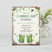 St. Patrick's Day Bier-Geburtstagseinladung Einladung (Stehend Vorderseite)