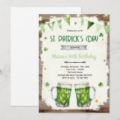 St. Patrick's Day Bier-Geburtstagseinladung Einladung (Vorne/Hinten)