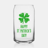 St Patrick's Day Bierdose Glas mit glücklicher Kle (Vorderseite)
