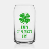 St. Patricks Day Bierglas mit Glücksklee Dosenglas (Rückseite)