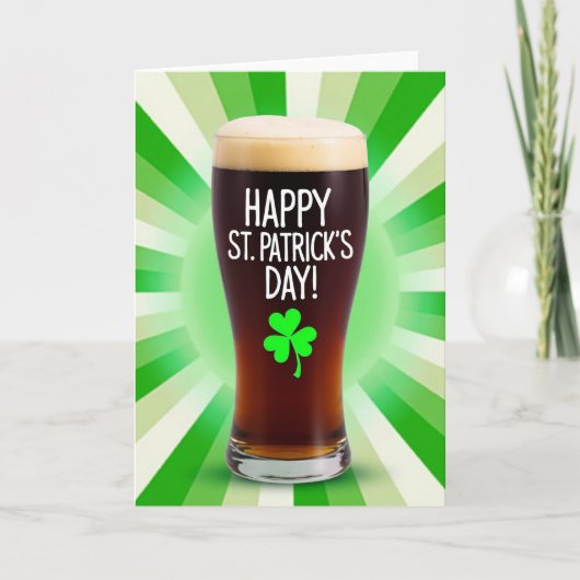 St. Patricks Day Bierkarte Karte (Vorderseite)