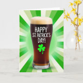 St. Patricks Day Bierkarte Karte (Gelbe Blume)