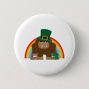 St Patrick's Day Bigfoot Button