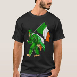St. Patrick's Day Bigfoot Ireland Flag T-Shirt