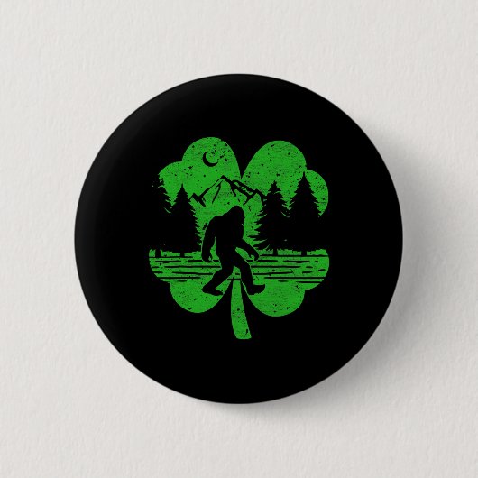 St Patricks Day Bigfoot Irish Sasquatch Saint Padd Button (Vorderseite)